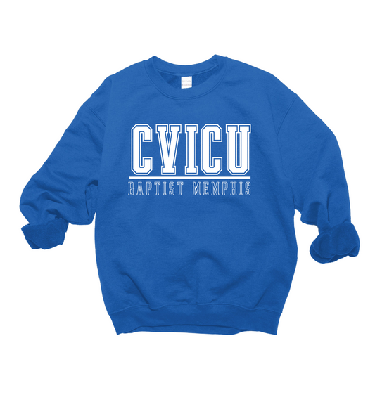 Gildan or Bella CVICU Royal Sweatshirt - Unisex Size/ Baptist Memphis