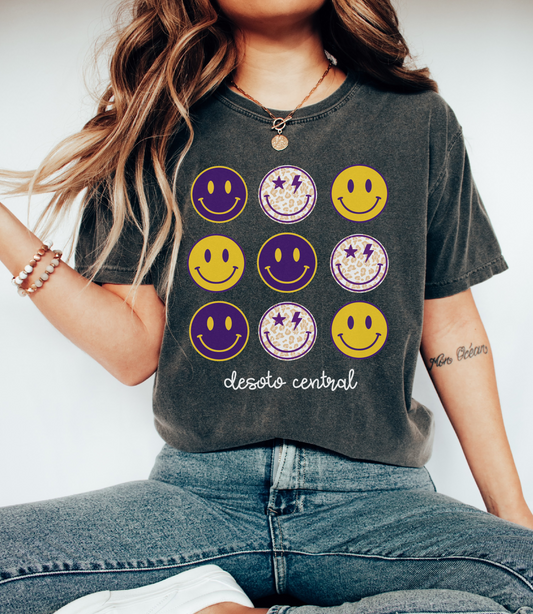 Comfort Colors Desoto Central Smiley Tee / DC -Desoto County Schools / Mississippi School Shirt