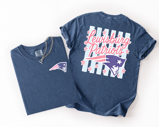 Comfort Colors Lewisburg Patriots Spirt Wear/ Youth and Adult Sizes - Front/Back Printed