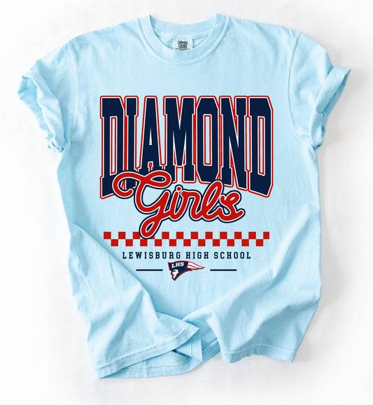 Lewisburg Diamond Girls Comfort Colors or Gildan Softstyle Brand T-Shirt