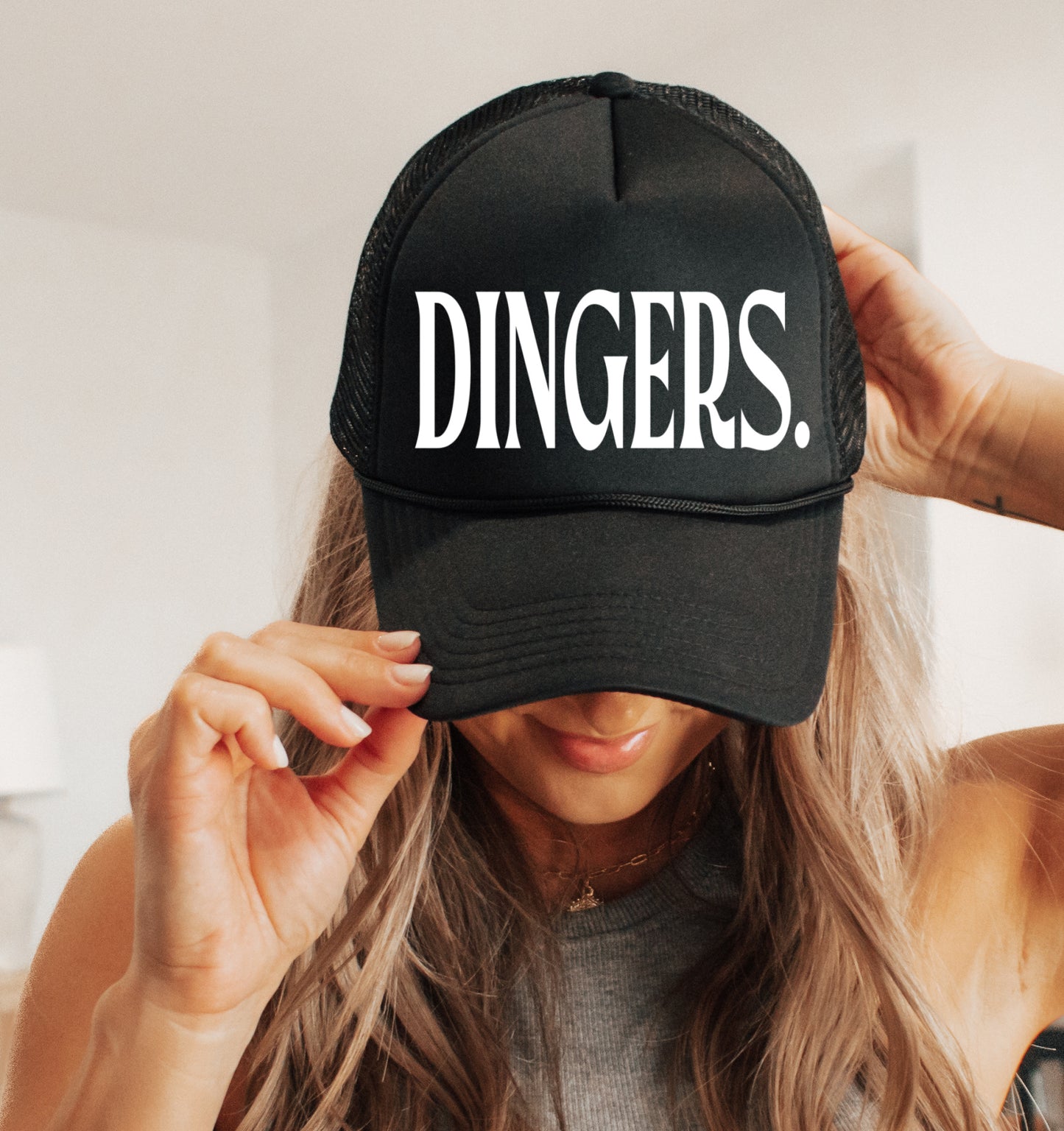 Dingers Baseball Trucker Hat/ Funny Gifts for Her/ Baseball Mom Hats/ MULTIPLE COLORS