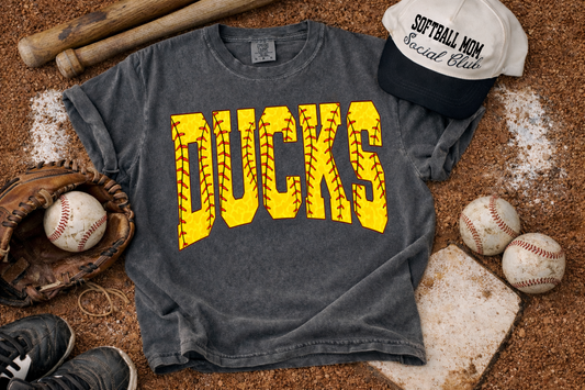 Boxy Comfort Colors Crop - Ducks Softball Print