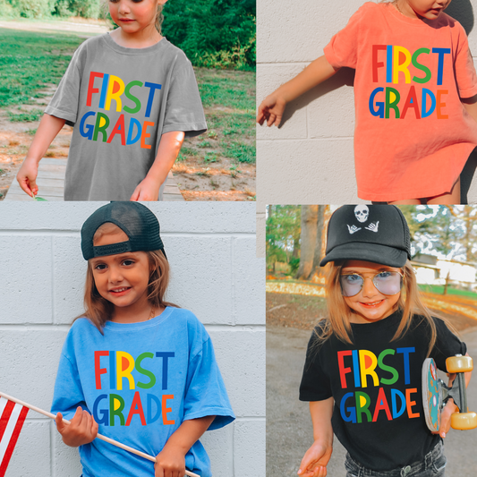 Boy Colors/ Comfort Colors Back To School Shirts / All Grades Available/ MULTIPLE COLORS - Type In At Checkout