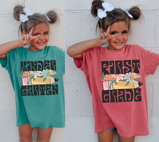 Comfort Colors Back To School Pencil Shirts / All Grades Available/ MULTIPLE COLORS - Type In At Checkout