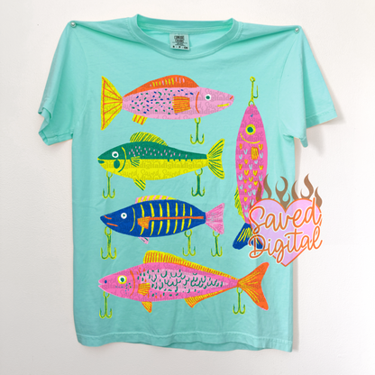 Sweet Summertime Drop - Comfort Colors Fishing Lure - Fishing Jigs Tee/ Youth and Adult Sizes