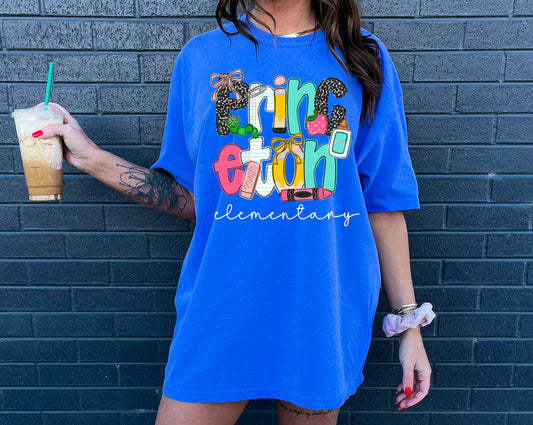 Princeton Elementary Shirt / Comfort Colors Brand /Youth and Adult Sizes/ Multiple Color Options