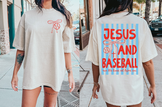Comfort Colors Baseball and Jesus Tee/ Youth and Adult Sizes