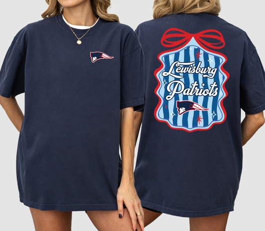 Comfort Colors Striped Lewisburg Patriots Shirt - Youth and Adult Sizes