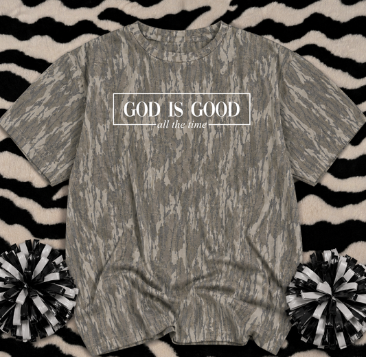 Mossy Oak God Is Good Camo Shirt/ Youth and Adult Sizes