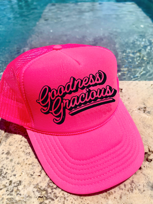 Pink Goodness Gracious Trucker Cap/ Girls Trip Hat/ Vacation Hat/ Concert Hat
