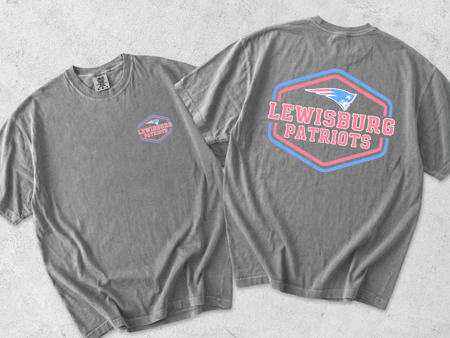 Lewisburg Volleyball Fundraiser - Comfort Colors Lewisburg Patriots Logo Tee/ Youth and Adult Sizes