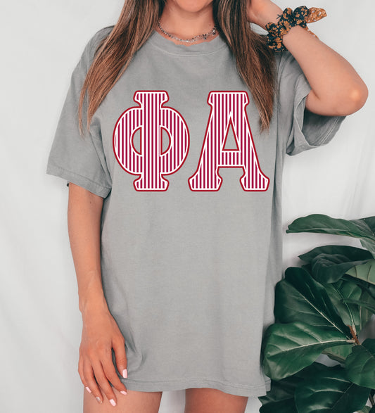 Custom Greek Letters Shirt - Comfort Colors -Youth and Adult Size Tee - Type In Boxes with Color Preferences