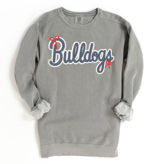 Bulldogs Comfort Color, Bella, or Gildan Brand Faux Yarn Sweatshirt