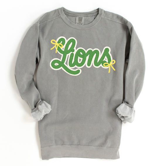Lions Gildan, Bella, or Comfort Color Brand Faux Yarn Sweatshirt/ Adult and Youth Sizes