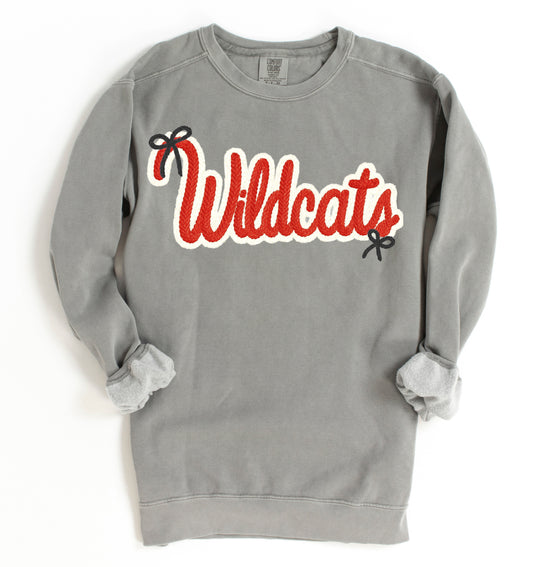 Wildcats Gildan, Bella, or Comfort Color Brand Faux Yarn Sweatshirt/ Adult and Youth Sizes