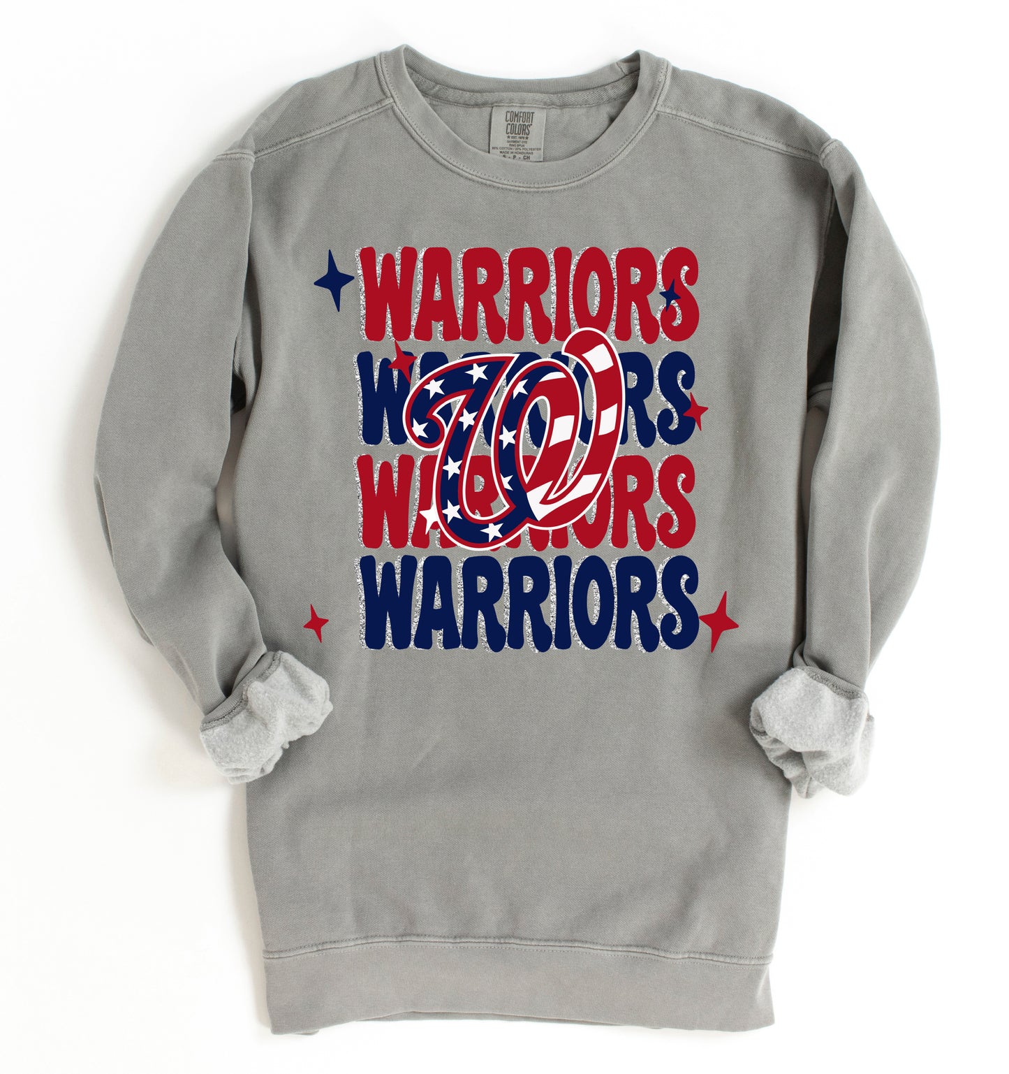 Comfort Colors Warriors Baseball Stacked Design Sweatshirt