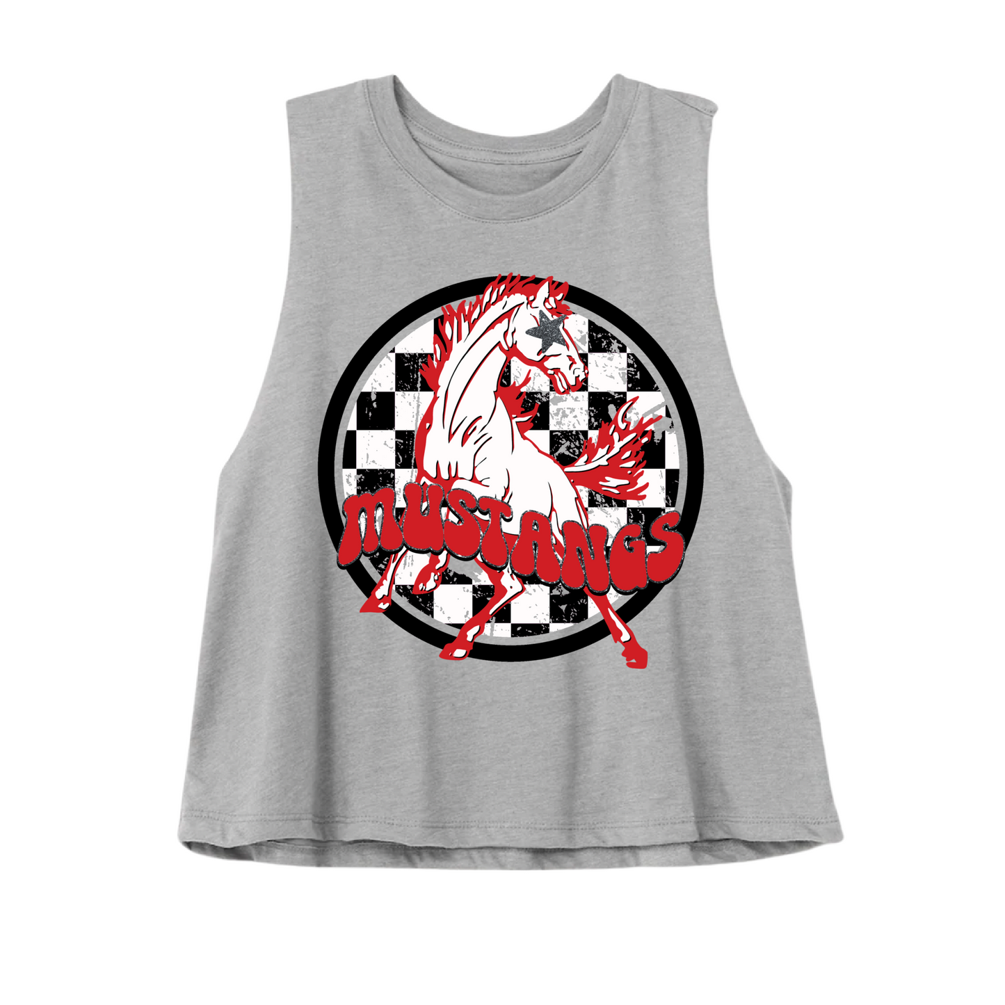 Mustangs Cropped Bella Tank