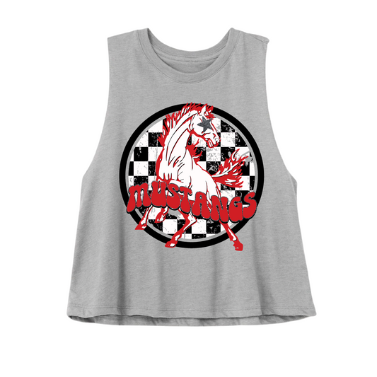 Mustangs Cropped Bella Tank