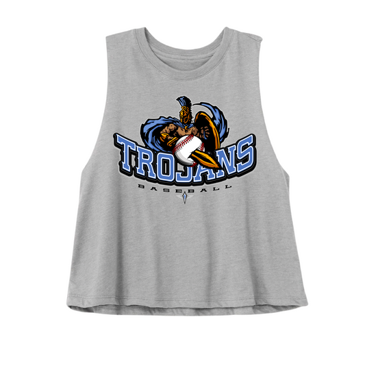 Trojans Baseball Cropped Tank/ Adult Sizing / Troy Baseball Little League Shirts
