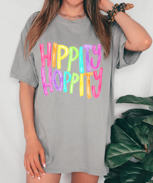 Easter Bella Canvas Soft Style or Comfort Colors Hippity Hoppity Tee/ Toddler, Youth, and Adult Sizes