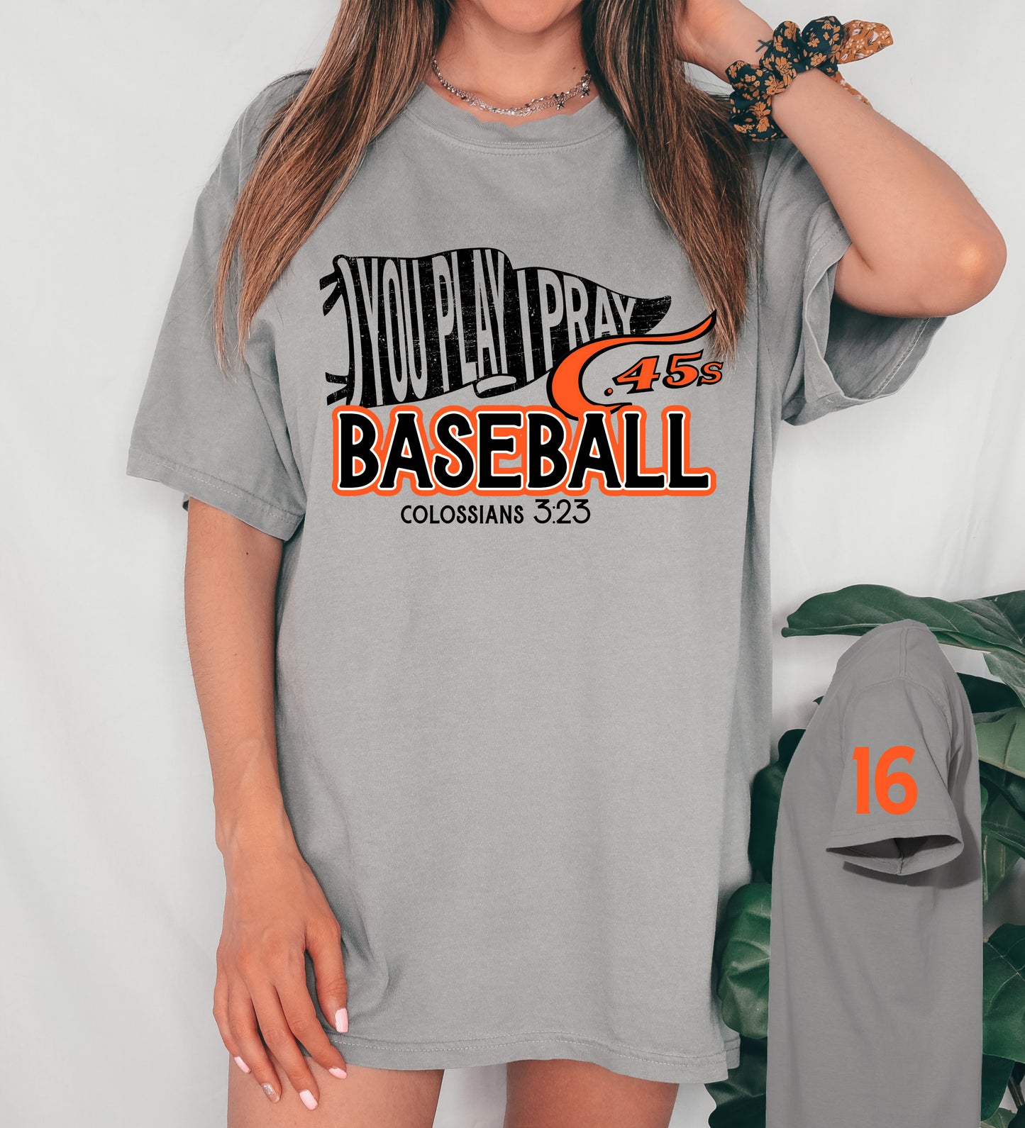You Play I Pray Sports Team Shirt with option for Sleeve Print/  Baseball Mom Shirt / Any Sport Available