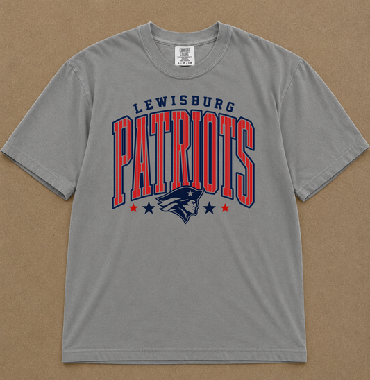 Comfort Colors Lewisburg Patriots Stripe Shirt /Youth and Adult Sizes - Lewisburg
