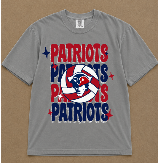 Comfort Colors or Gildan Softstyle Patriots Volleyball Tee/ Super Cute Tees - Unisex Sized/Volleyball Youth and Adult Sizes