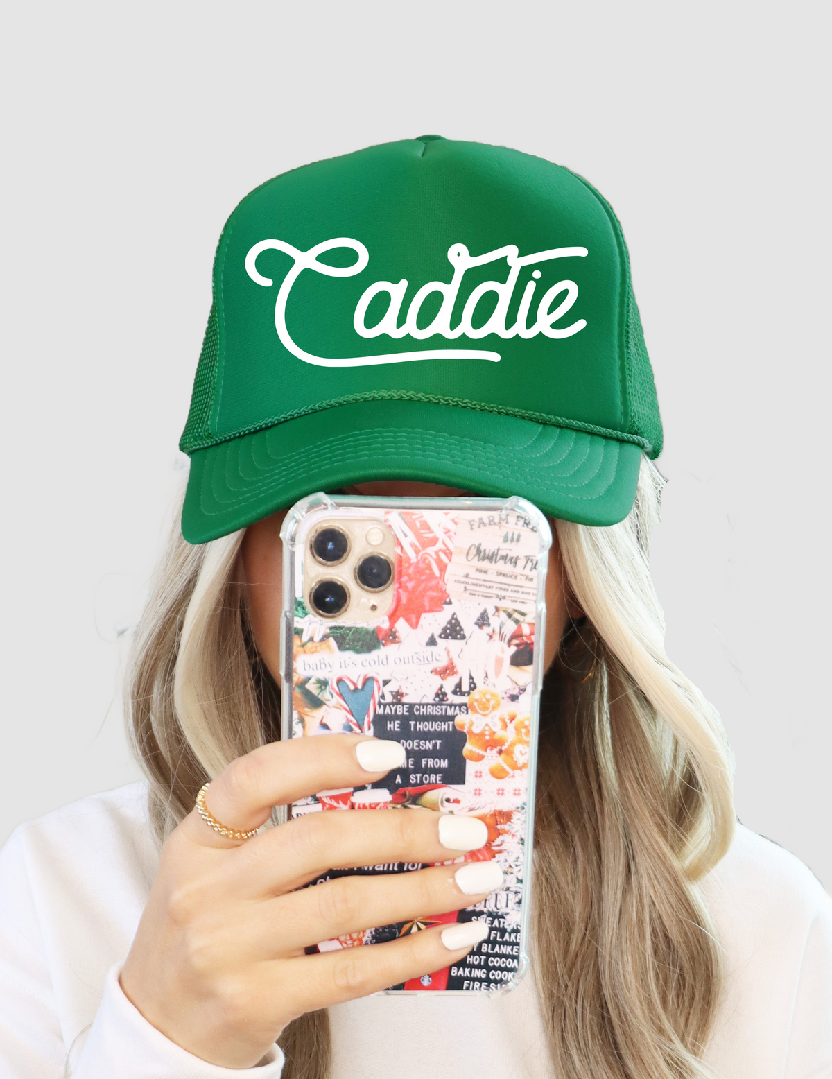 Cocktail Caddy Green Embroidery with a pink accent Trucker Hat coffee.jpg?v=1712351730&width=1920 main image 2