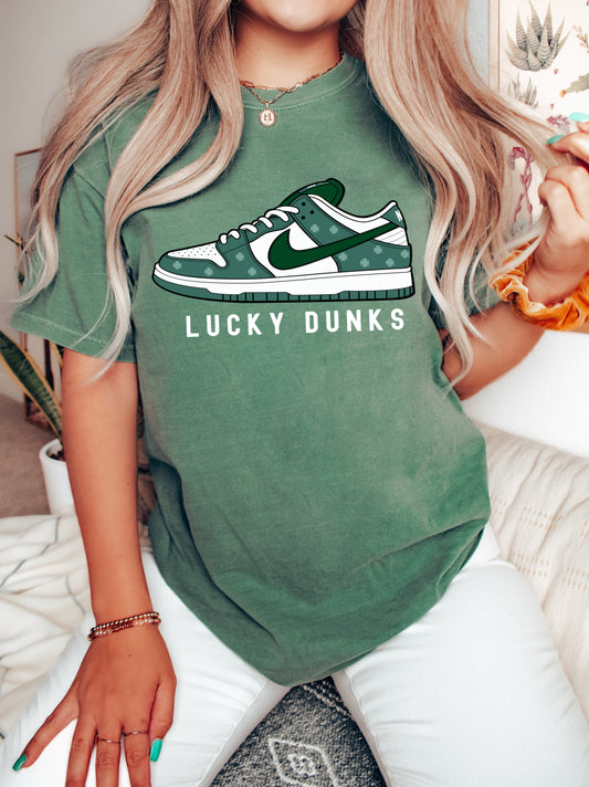 Youth and Adult Sizes/Comfort Colors or Bella Soft Style Lucky Dunks Shirt/ St Patricks Tee