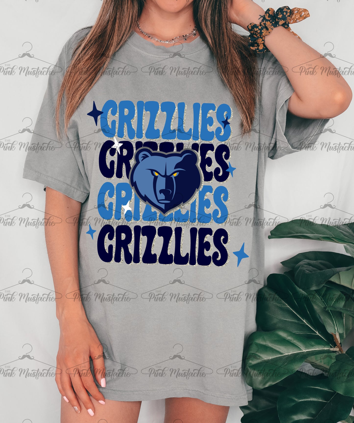 Comfort Colors Grizzlies Stacked Retro Shirt/ Adult and Youth Sizes