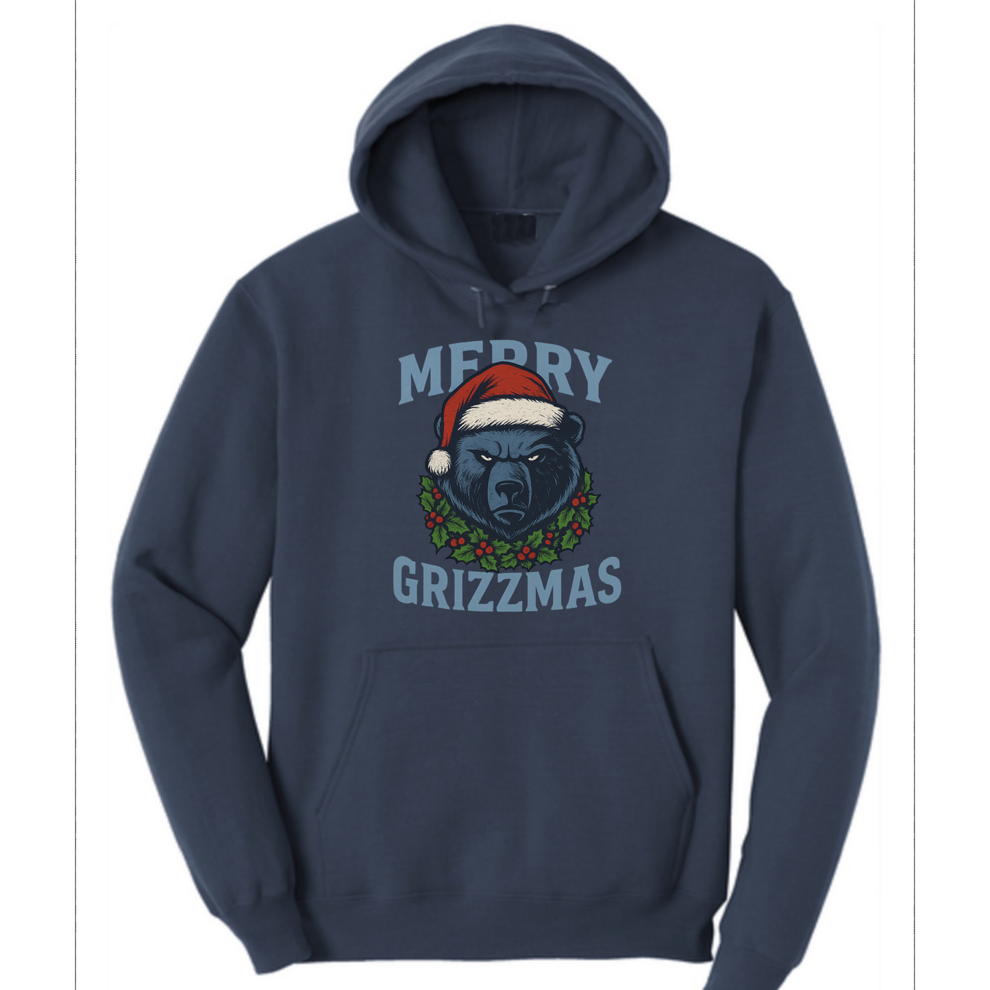 Merry Grizzmas Hooded Seatshirt / Youth and Adult Sizes/ Grizz Hoodie