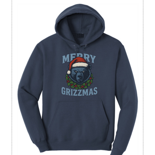 Merry Grizzmas Hooded Seatshirt / Youth and Adult Sizes/ Grizz Hoodie