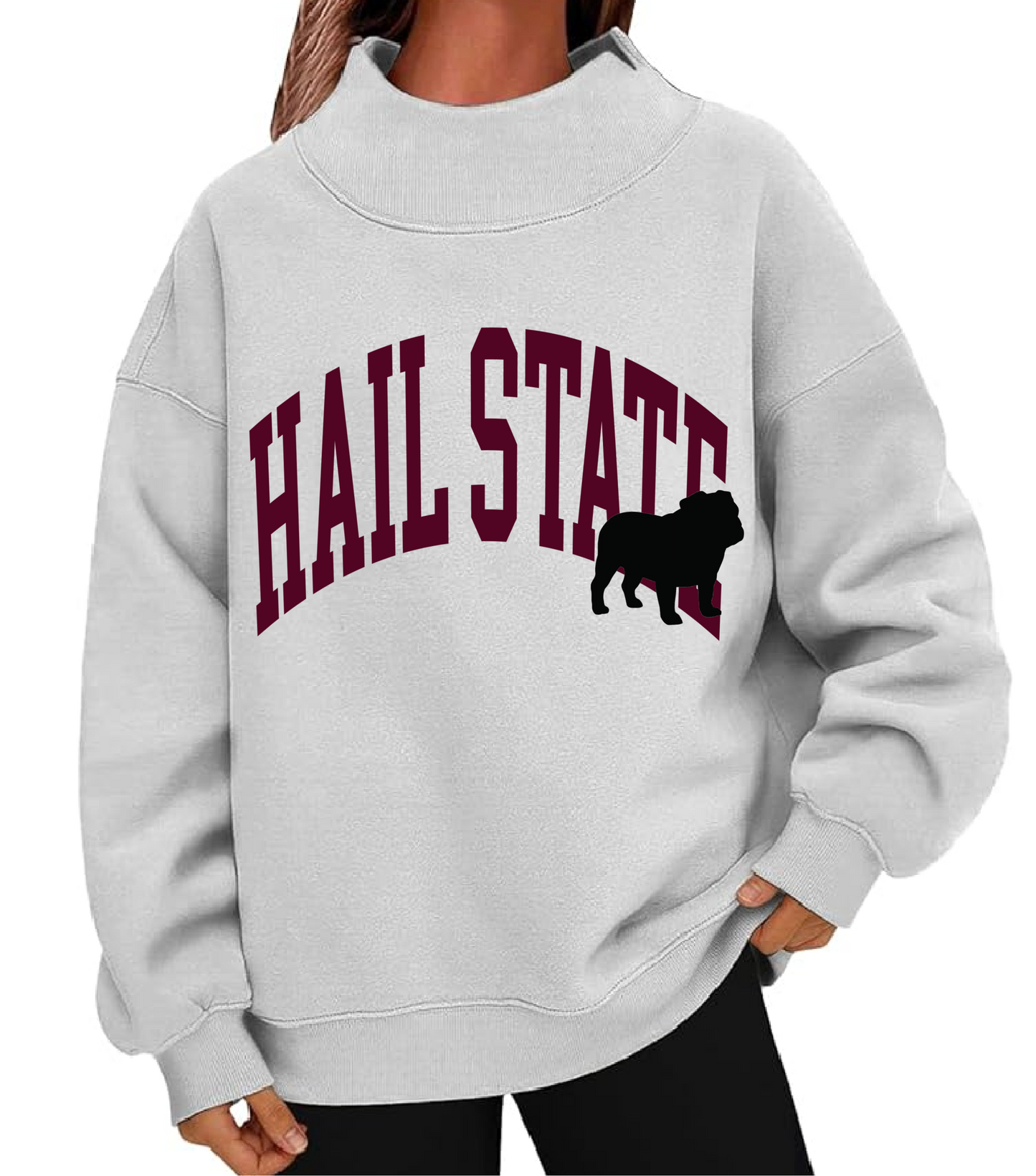 Hail State Mock Neck Sweatshirt