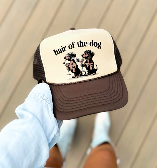 Hair of the Dog Funny Trucker Hat/ Funny Gifts/ Trucker Cap/ Vacation Hats
