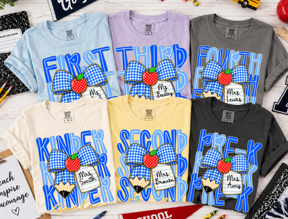 Custom School and Grade Back To School Shirt/ Students or Teachers Shirt/ All Grades Available/  Back To School