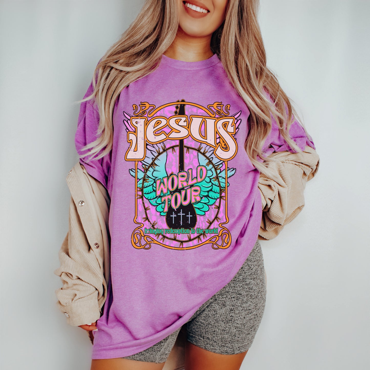 Jesus World Tour Religious Christian Tee/ Easter Shirt/ Adult Sizes