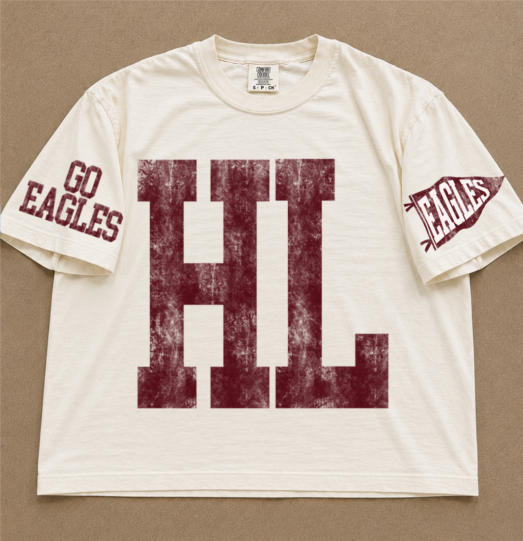 Custom Comfort Colors Horn Lake Eagles Spirit Wear Shirts/ Custom Boxy Crops
