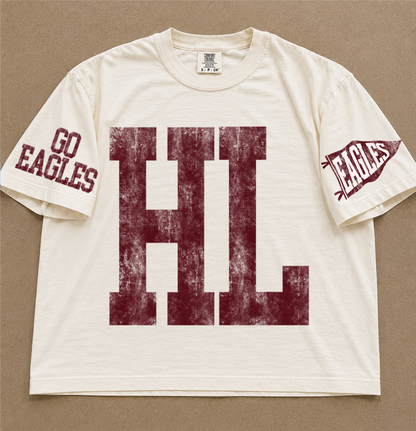 Custom Comfort Colors Horn Lake Eagles Spirit Wear Shirts/ Custom Boxy Crops