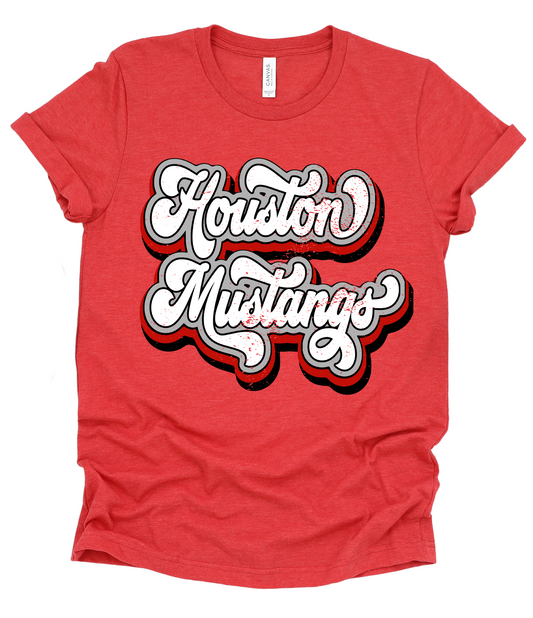 Bella Canvas Houston Mustangs Shirt/ Youth and Adult Sizing