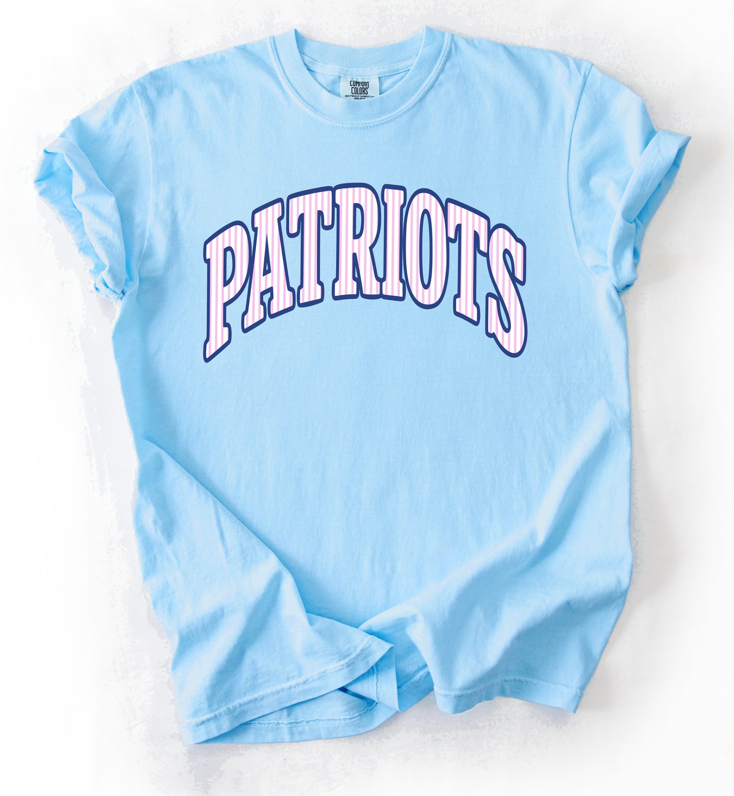 Lewisburg Volleyball Fundraiser - Comfort Colors Lewisburg Patriots Stripe Shirt/ Youth and Adult Sizes