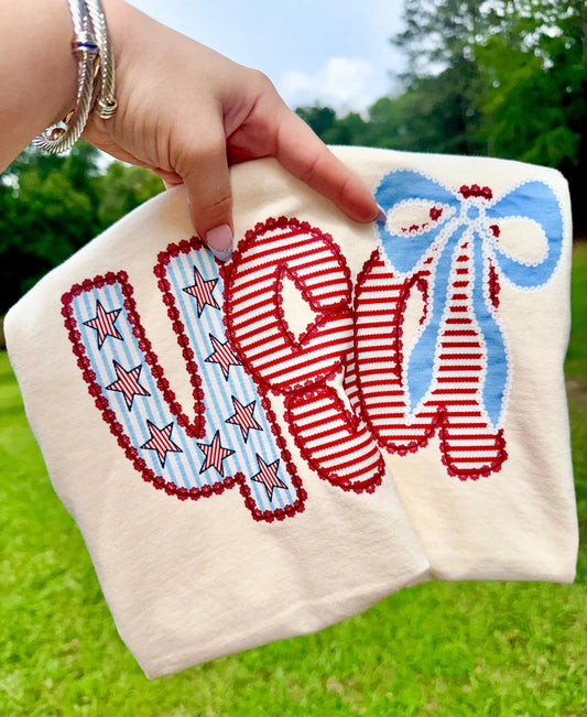 Comfort Colors or Soft Bella Canvas USA Preppy Tee/ Memorial Day or July 4th Tee/ 4th Of July