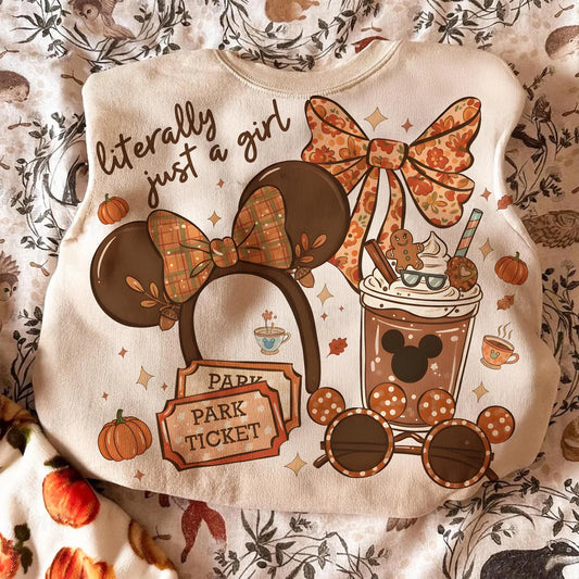 Literally Just A Girl Disney Inspo Fall Sweatshirt/ Youth and Adult Sizes