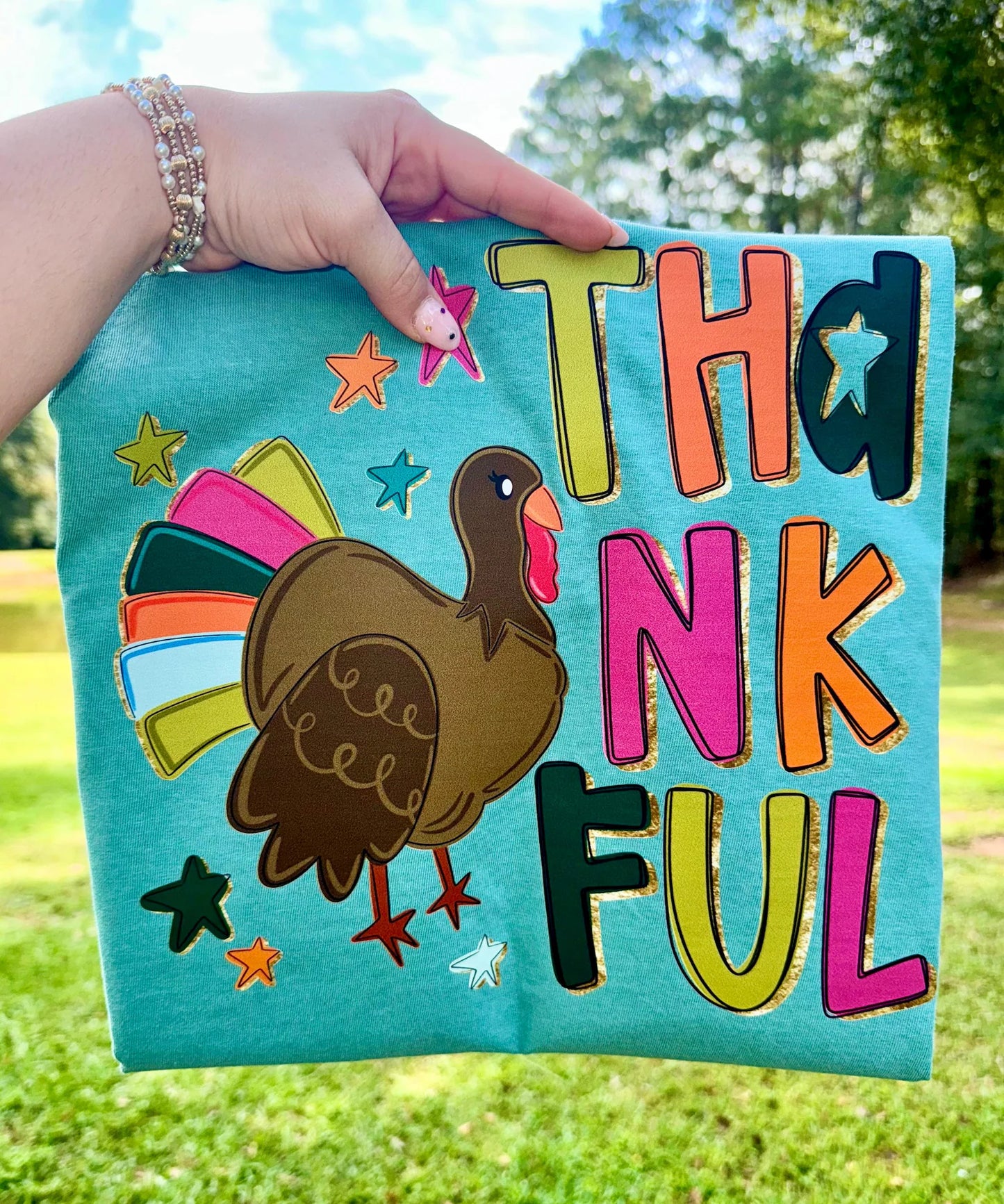 Comfort Colors or Bella / Thankful Turkey Thanksgiving Shirt / Youth and Adult Thanksgiving Tee