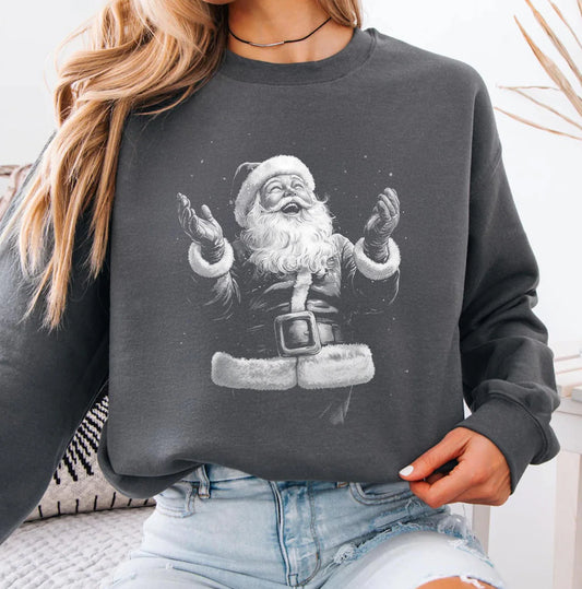 Comfort Colors, Bella, or Gildan Vintage Santa Sweatshirt