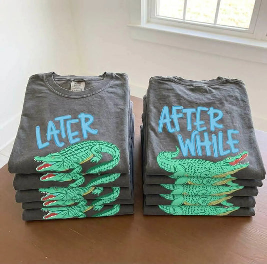 Boys Version -Comfort Colors Later Gator/ After While Crocodile Cute Summer Vacay Top/ Youth and Adult Sizes (Toddler Sizes are Bella)