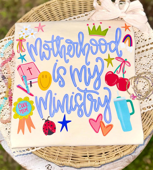 Comfort Colors Motherhood is my Ministry Shirt/ Gifts for Her/ Mothers Day Gift - Multiple Colors