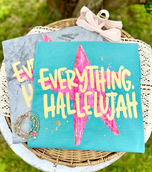 Comfort Colors Everything Hallelujah Shirt/ Youth and Adult Sizes