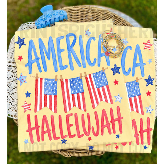 250 Years Drop - America Hallelujah- Comfort Colors or Gildan Softstyle Shirt/ Youth and Adult Sizes
