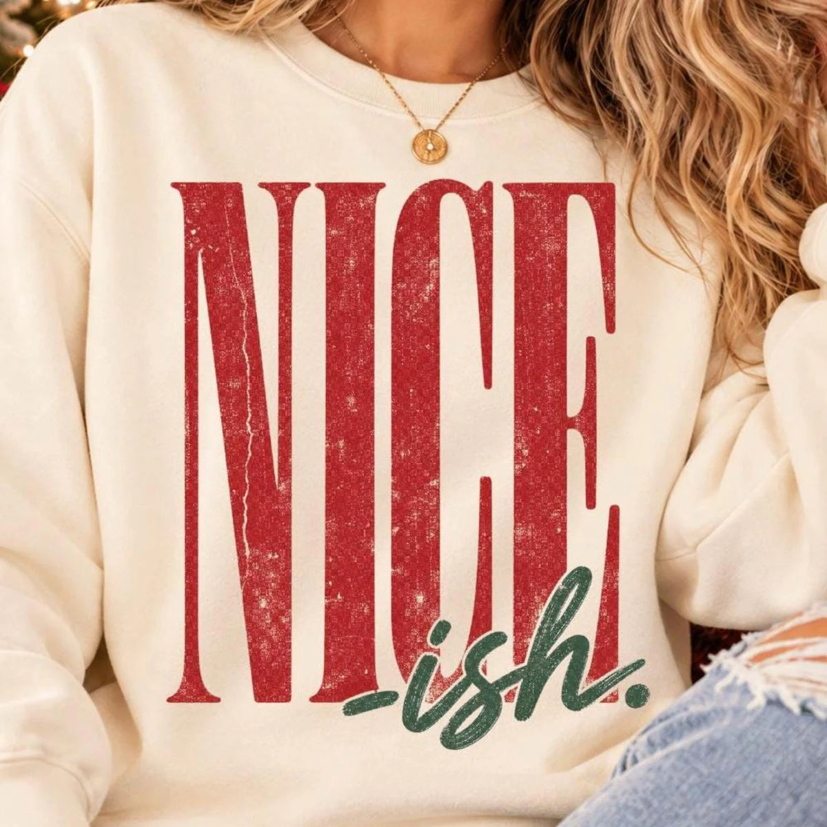 Mommy and Me Gildan or Bella Nice-Ish Sweatshirt/ Toddler, Youth, and Adult Sizes/Holiday Sweatshirts