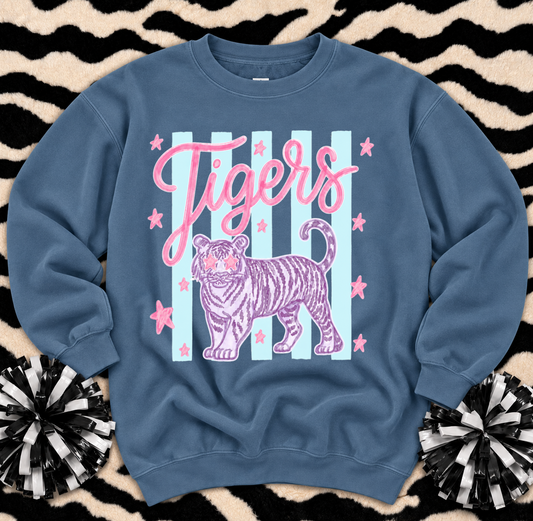 Gildan or Bella Canvas Tigers Stripe Sweatshirt / Youth and Adult Sizes/ Desoto County Schools / Mississippi School Shirt /Hernando Sweatshirt